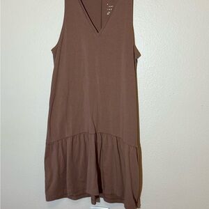 A New Day V-Neck Sleeveless Tan Dress